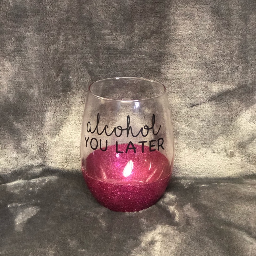 Handmade/painted wine glass!